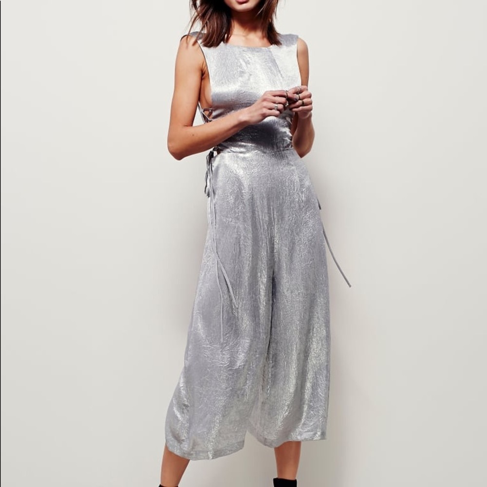 Nasty Gal Silver Metallic Jumpsuit